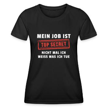 Mein Job ist Top Secret - Frauen Funktions-T-Shirt - Schwarz - Vorne - AI Model Female 172 light (172cm)
