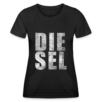 Conception de lettrage diesel pour les conducteurs diesel - T-shirt sport Femme - noir - Devant - AI Model Female 172 light (172cm)
