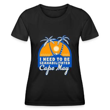 I Need To Be Seahabilitated Cape May Summer - Frauen Funktions-T-Shirt - Schwarz - Vorne - AI Model Female 172 light (172cm)