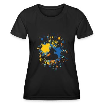 Kayak Sport sur la rivière Color Splash - T-shirt sport Femme - noir - Devant - AI Model Female 172 light (172cm)