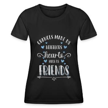 Nachbar Bester Nachbar Bier - Frauen Funktions-T-Shirt - Schwarz - Vorne - AI Model Female 172 light (172cm)
