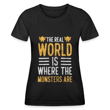 Monster Kreatur Verkleidung - Frauen Funktions-T-Shirt - Schwarz - Vorne - AI Model Female 172 light (172cm)
