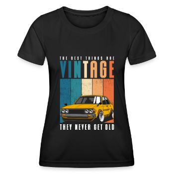 Oldtimer Autofahrer Alt - Frauen Funktions-T-Shirt - Schwarz - Vorne - AI Model Female 172 light (172cm)