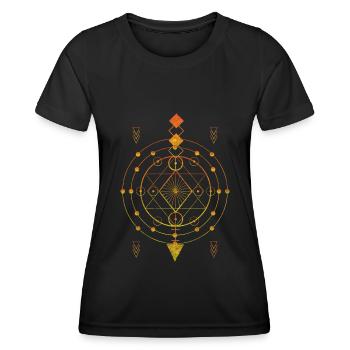 Symboles Mythologie Formes Spirituelles - T-shirt sport Femme - noir - Devant - AI Model Female 172 light (172cm)