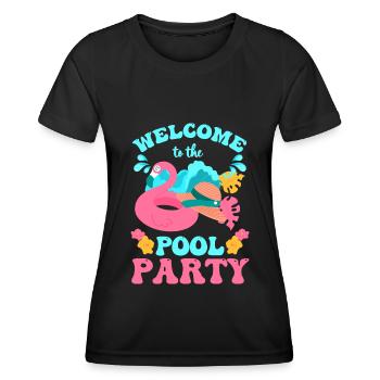 Swmming Pool Partymonster Erholung Gartenparty - Frauen Funktions-T-Shirt - Schwarz - Vorne - AI Model Female 172 light (172cm)