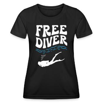 Free Diver - Women's Functional T-Shirt - black - Front - AI Model Female 172 light (172cm)