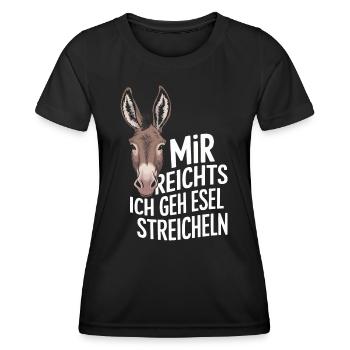 Esel Eselchen Maultier Muli - Frauen Funktions-T-Shirt - Schwarz - Vorne - AI Model Female 172 light (172cm)