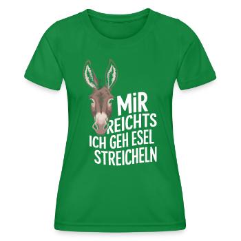 Esel Eselchen Maultier Muli - Frauen Funktions-T-Shirt - Kelly Green - Vorne - AI Model Female 172 dark (172cm)