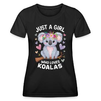 Koala Koala Koala Ours Koala Animal - T-shirt sport Femme - noir - Devant - AI Model Female 172 light (172cm)