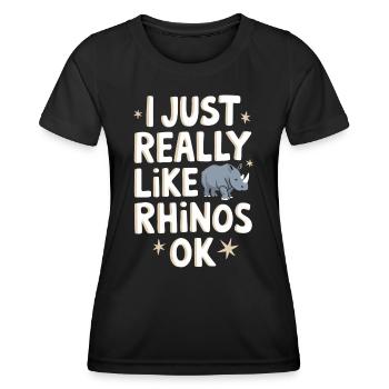 Rhinocéros Rhinocéros - T-shirt sport Femme - noir - Devant - AI Model Female 172 light (172cm)