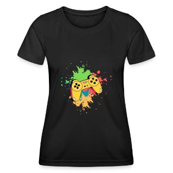 Game Gamer Games Controller Color - Women's Functional T-Shirt - black - Front - AI Model Female 172 light (172cm)