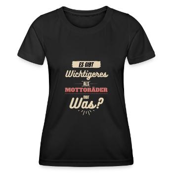 Motorrad Spruch - Frauen Funktions-T-Shirt - Schwarz - Vorne - AI Model Female 172 light (172cm)