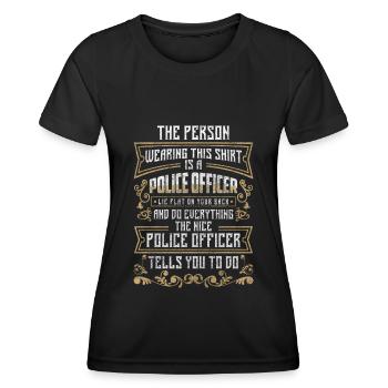 Menottes du shérif de la police - T-shirt sport Femme - noir - Devant - AI Model Female 172 light (172cm)