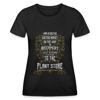 Kakteen Garten Stechen - Frauen Funktions-T-Shirt - Schwarz - Vorne - AI Model Female 172 light (172cm)