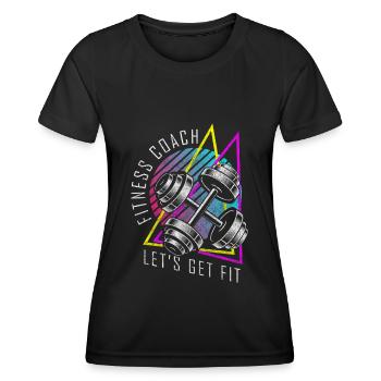 Développé couché de force de l’entraîneur - T-shirt sport Femme - noir - Devant - AI Model Female 172 light (172cm)