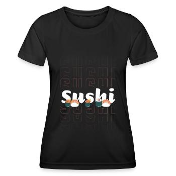 Sushi Fisch Kawaii - Frauen Funktions-T-Shirt - Schwarz - Vorne - AI Model Female 172 light (172cm)