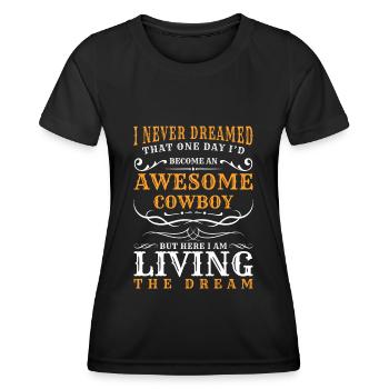 Wilder Westen Pferd Revolver - Frauen Funktions-T-Shirt - Schwarz - Vorne - AI Model Female 172 light (172cm)