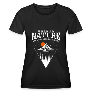 Bergsteigen Kletterer Sportklettern Gebirge - Frauen Funktions-T-Shirt - Schwarz - Vorne - AI Model Female 172 light (172cm)
