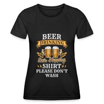 Partying, Recreational Drinker, Drunk, Drinking Sports - Women's Functional T-Shirt - black - Front - AI Model Female 172 light (172cm)
