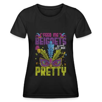 Parade Maske Bunt Perlen - Frauen Funktions-T-Shirt - Schwarz - Vorne - AI Model Female 172 light (172cm)
