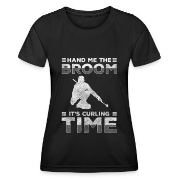 Curling Team Eis Eisbahn - Frauen Funktions-T-Shirt - Schwarz - Vorne - AI Model Female 172 light (172cm)