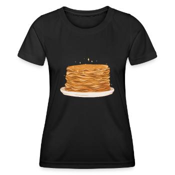 Blini Russisches Essen Russische Küche Pfannkuchen - Frauen Funktions-T-Shirt - Schwarz - Vorne - AI Model Female 172 light (172cm)