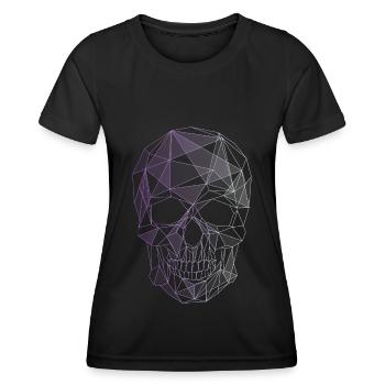 skull purple gothic aesthetic wave low poly - Women's Functional T-Shirt - black - Front - AI Model Female 172 light (172cm)