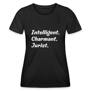 Intelligent. Charmant. Jurist - Frauen Funktions-T-Shirt - Schwarz - Vorne - AI Model Female 172 light (172cm)