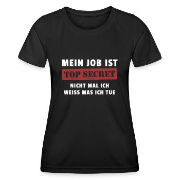 Mein Job ist Top Secret - Frauen Funktions-T-Shirt - Schwarz - Vorne - AI Model Female 172 light (172cm)