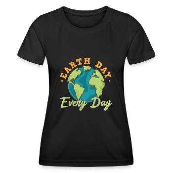 Tag der Erde - Frauen Funktions-T-Shirt - Schwarz - Vorne - AI Model Female 172 light (172cm)