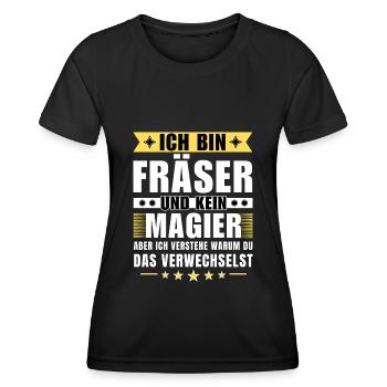 Ich bin Fräser und kein Magier - Frauen Funktions-T-Shirt - Schwarz - Vorne - AI Model Female 172 light (172cm)