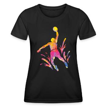 Basketteur Coloré Paint Slam Dunk Sports - T-shirt sport Femme - noir - Devant - AI Model Female 172 light (172cm)