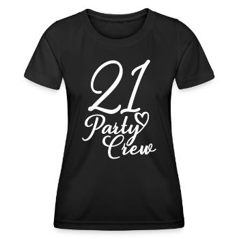 21 Party Crew 21st Birthday Party 21 ans - T-shirt sport Femme - noir - Devant - AI Model Female 172 light (172cm)