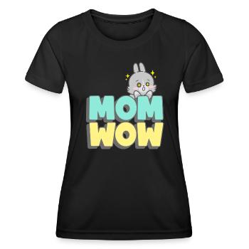 Mom wow. Meilleure maman - T-shirt sport Femme - noir - Devant - AI Model Female 172 light (172cm)