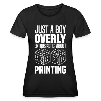 Impression 3D - T-shirt sport Femme - noir - Devant - AI Model Female 172 light (172cm)