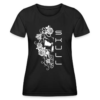 Skull Roses Skull - Women's Functional T-Shirt - black - Front - AI Model Female 172 light (172cm)