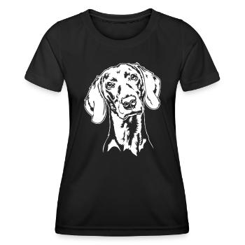 Weimaraner Portrait Dog Dogs Wilsigns - Women's Functional T-Shirt - black - Front - AI Model Female 172 light (172cm)