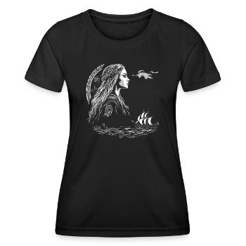 Viking Women Wikinger Kriegerin - Frauen Funktions-T-Shirt - Schwarz - Vorne - AI Model Female 172 light (172cm)