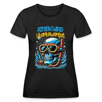 Lustiges T-Shirt für Taucher und Schnorchler - Frauen Funktions-T-Shirt - Schwarz - Vorne - AI Model Female 172 light (172cm)