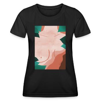 féminisme - octobre rose - T-shirt sport Femme - noir - Devant - AI Model Female 172 light (172cm)