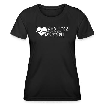 Das Herz wird nicht dement Alzheimer-Bewusstsein - Frauen Funktions-T-Shirt - Schwarz - Vorne - AI Model Female 172 light (172cm)