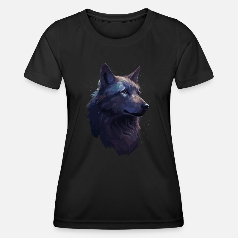 Wolf Wolf Head Scratch Marks Claws Wild Forest Hunter - T-shirt sport Femme - noir