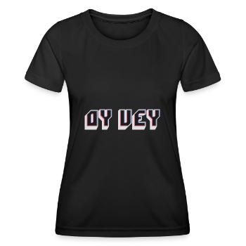 Drôle de phrase yiddish - Oy Vey, cadeau juif de noël - T-shirt sport Femme - noir - Devant - AI Model Female 172 light (172cm)