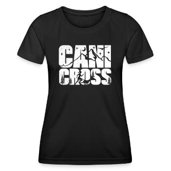 Canicross cross-country avec des sports canins - T-shirt sport Femme - noir - Devant - AI Model Female 172 light (172cm)