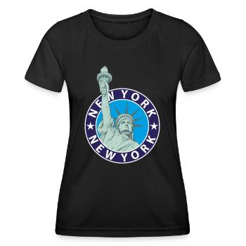 New York Freiheitsstatue - Frauen Funktions-T-Shirt - Schwarz - Vorne - AI Model Female 172 light (172cm)