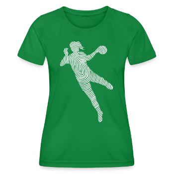 Handball Fingerabdruck Handballspielerin Frauen - Frauen Funktions-T-Shirt - Kelly Green - Vorne - AI Model Female 172 dark (172cm)