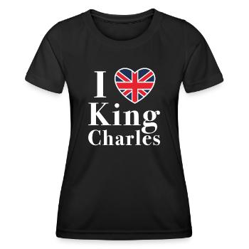 Ich liebe König Charles - Frauen Funktions-T-Shirt - Schwarz - Vorne - AI Model Female 172 light (172cm)