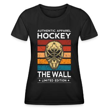 Hockey sur le mur - T-shirt sport Femme - noir - Devant - AI Model Female 172 light (172cm)