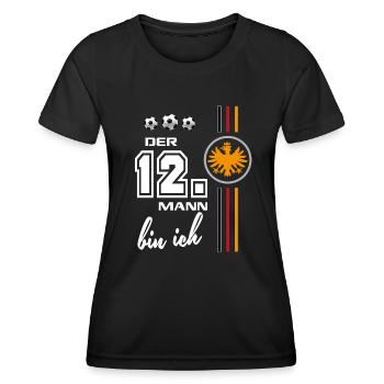 Fußball Deutschland Fussball Fan 12.Mann - Frauen Funktions-T-Shirt - Schwarz - Vorne - AI Model Female 172 light (172cm)