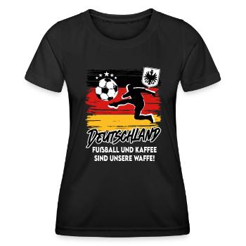 Fußball Deutschland Fussball Fan - Frauen Funktions-T-Shirt - Schwarz - Vorne - AI Model Female 172 light (172cm)